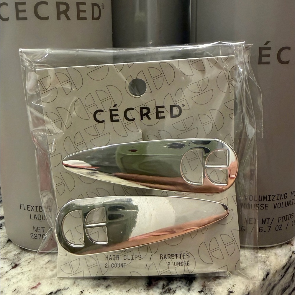 Cécred Metallic Two-Tone Hair Clips - Set of 2